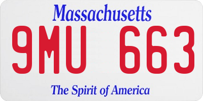 MA license plate 9MU663