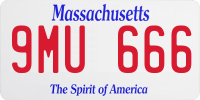 MA license plate 9MU666