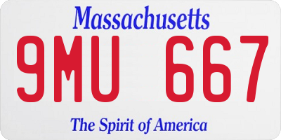 MA license plate 9MU667