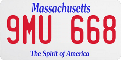 MA license plate 9MU668