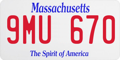 MA license plate 9MU670