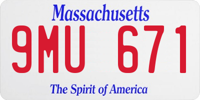 MA license plate 9MU671