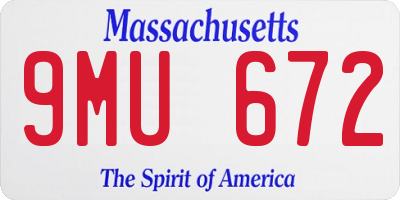 MA license plate 9MU672