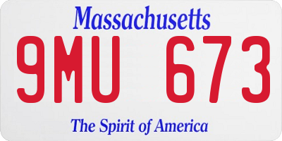 MA license plate 9MU673