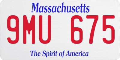 MA license plate 9MU675