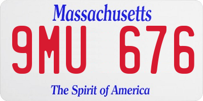 MA license plate 9MU676