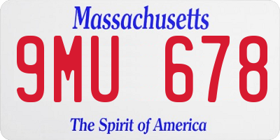 MA license plate 9MU678