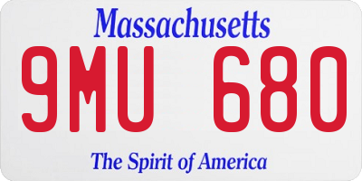 MA license plate 9MU680