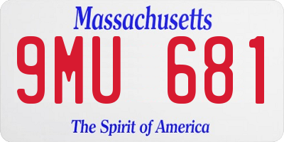 MA license plate 9MU681