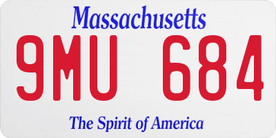 MA license plate 9MU684