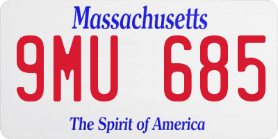 MA license plate 9MU685