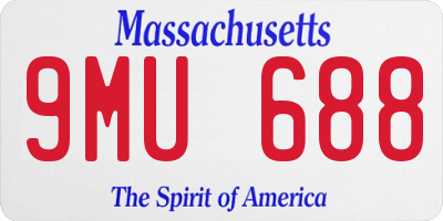 MA license plate 9MU688