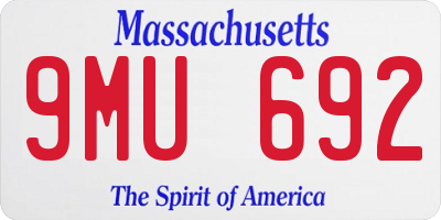 MA license plate 9MU692