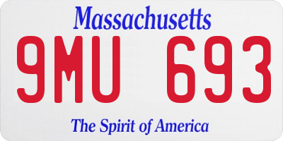 MA license plate 9MU693