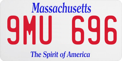 MA license plate 9MU696