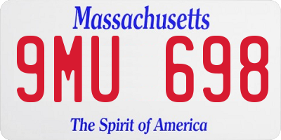 MA license plate 9MU698