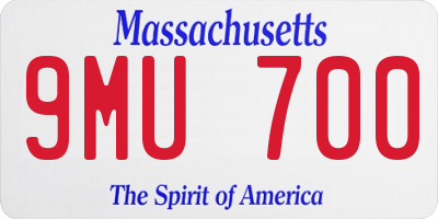 MA license plate 9MU700