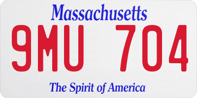 MA license plate 9MU704