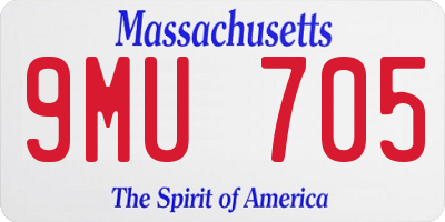 MA license plate 9MU705
