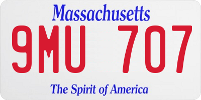 MA license plate 9MU707