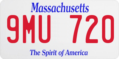 MA license plate 9MU720