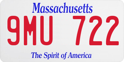 MA license plate 9MU722