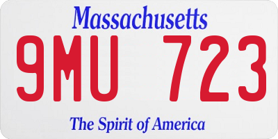 MA license plate 9MU723