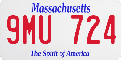 MA license plate 9MU724