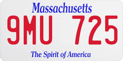 MA license plate 9MU725