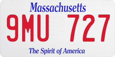 MA license plate 9MU727