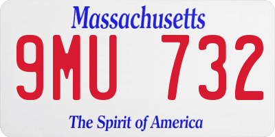 MA license plate 9MU732