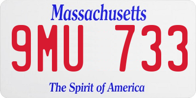 MA license plate 9MU733