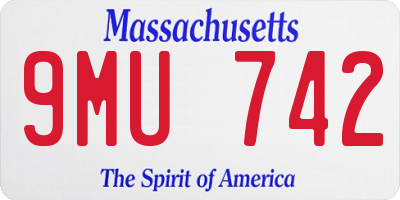 MA license plate 9MU742