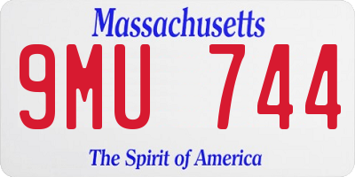 MA license plate 9MU744