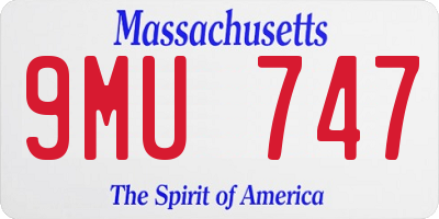MA license plate 9MU747