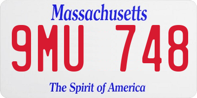 MA license plate 9MU748