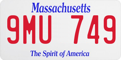 MA license plate 9MU749