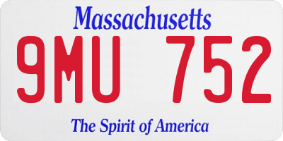 MA license plate 9MU752