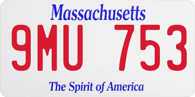 MA license plate 9MU753