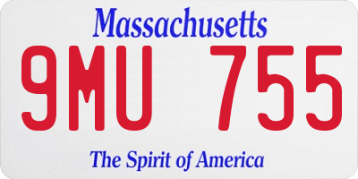 MA license plate 9MU755