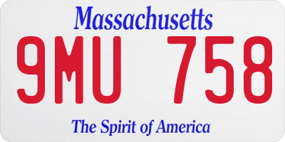 MA license plate 9MU758