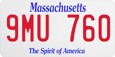 MA license plate 9MU760