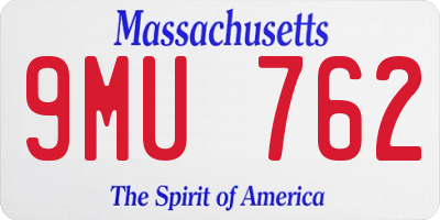 MA license plate 9MU762