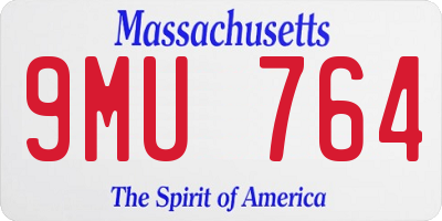 MA license plate 9MU764