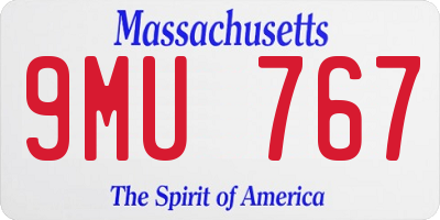 MA license plate 9MU767