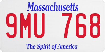 MA license plate 9MU768