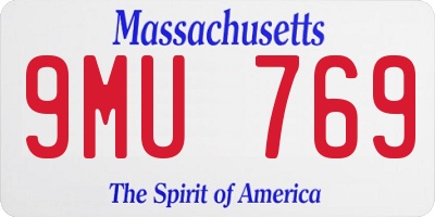 MA license plate 9MU769