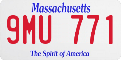 MA license plate 9MU771