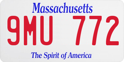 MA license plate 9MU772