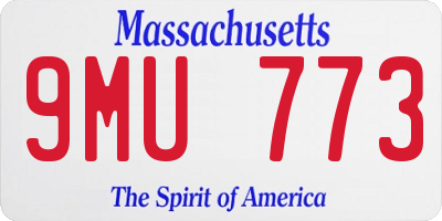 MA license plate 9MU773